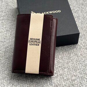 Trifold Mens Wallet With flip card case Genuine cowhide European leather